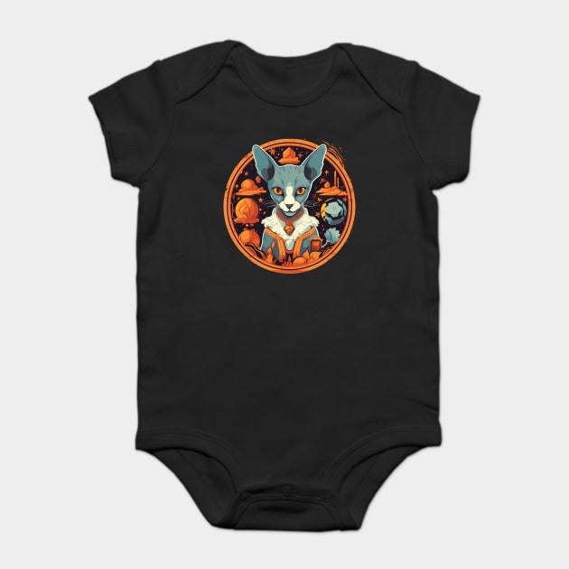 Cornish Rex Cat Halloween, Cat Lover Baby Bodysuit by logiamerch